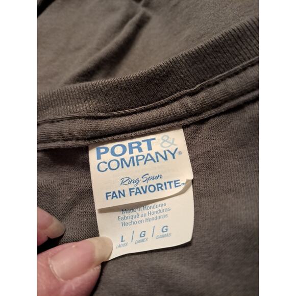 Port & Company Ladies Short Sleeved Tee Shirt Gray Size Large - Picture 3 of 5